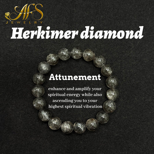 Herkimer Diamond Bracelet - Energy Amplifier Stone for Clarity & Manifestation