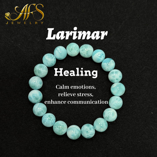 Larimar Bracelet - Natural Stone for Communication & Emotional Calm