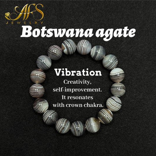 Botswana Agate Bracelet - Natural Stone for Emotional Healing & Comfort