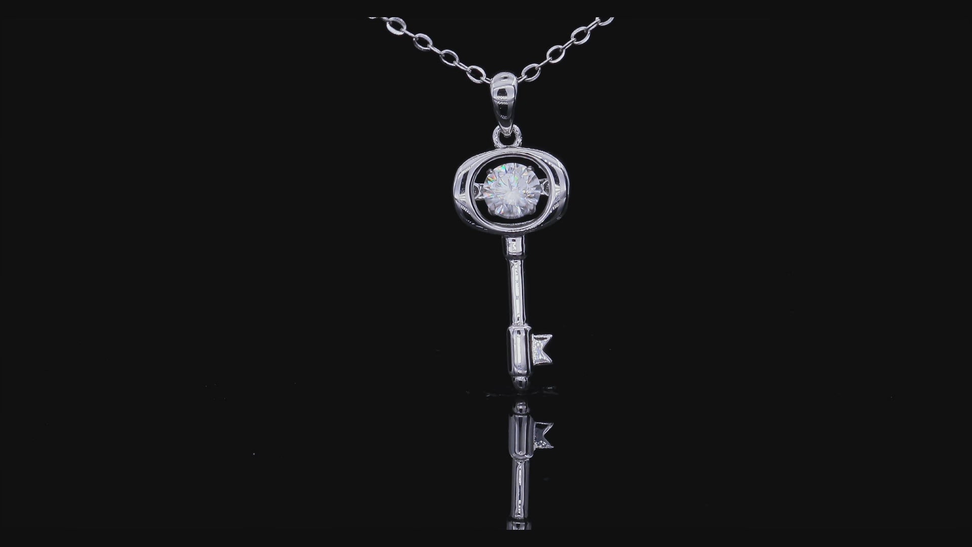0.50 Carat Heart-Shape Dancing-Shine Synthetic Moasanite Dream-Gleam Necklace in Sterling Silver 925 Plated with White Gold for Women Twilight Muse