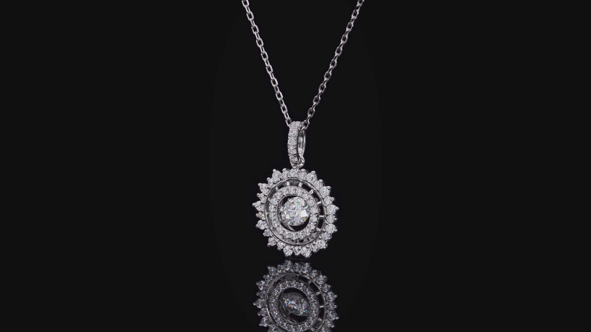 0.50 Carat Round-Cut Dancing-Shine Synthetic Moissanite Whisper-Glow Necklace in Sterling Silver 925 Plated with White Gold for Women Everyday Whimsy