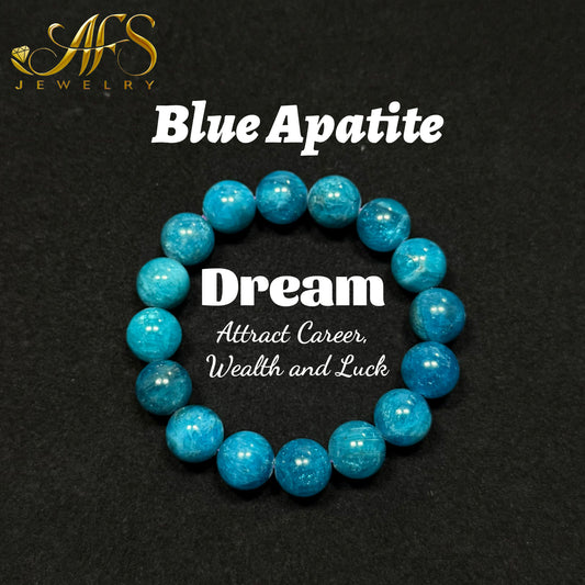 Blue Apatite Bracelet - Communication & Intuition Stone - Spiritual Growth & Manifestation Jewelry