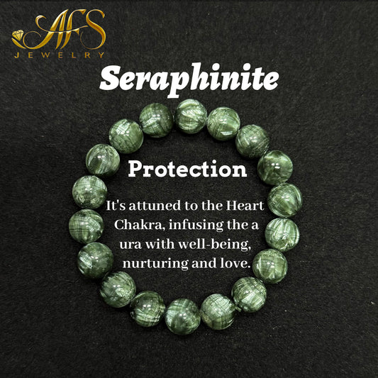 Seraphinite Bracelet - Stone of Spiritual Enlightenment & Heart Healing