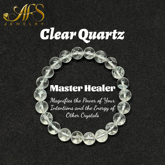 Natural Clear Quartz Energy Bracelet | Master Healer Stone for Clarity, Amplification, Meditation & Intention Manifestation