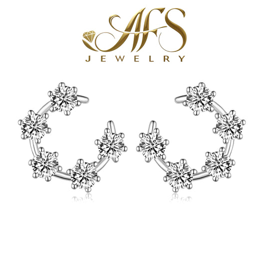 2.0 Carat Round-Cut Hoop-Shine Synthetic Moissanite Afterglow Earrings in Sterling Silver 25 Plated with 18K Yellow Gold for Women Sunset Gala