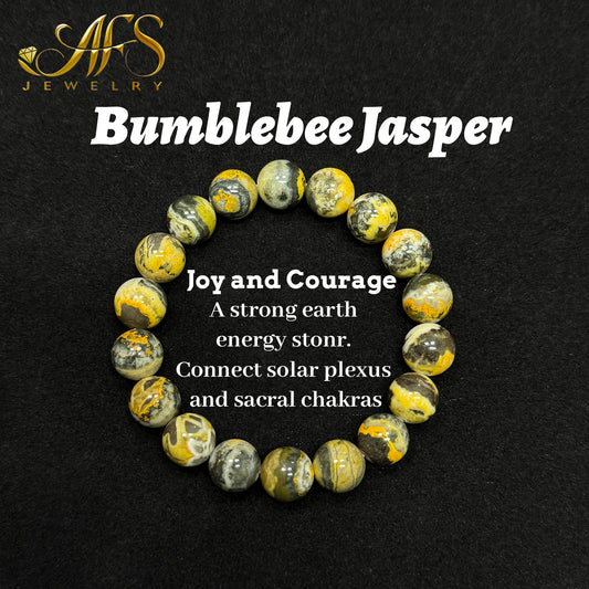 Bumblebee Jasper Bracelet - Natural Stone for Joy, Vitality & Confidence