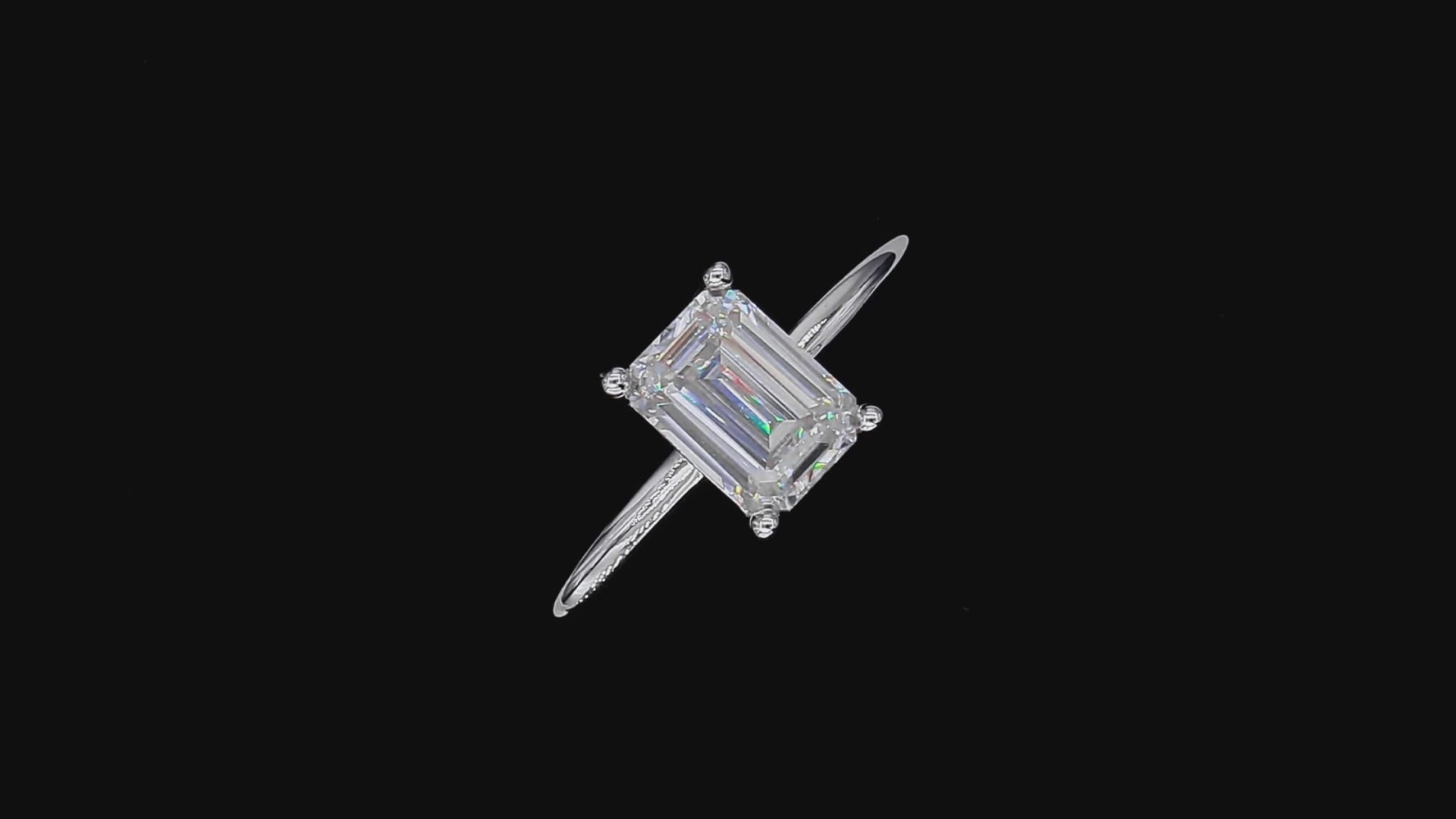 3.0 Carat Emerald-Cut Synthetic Moissanite Halo Ring in Sterling Silver 925 Plated with White Gold for Women Everyday Luxury