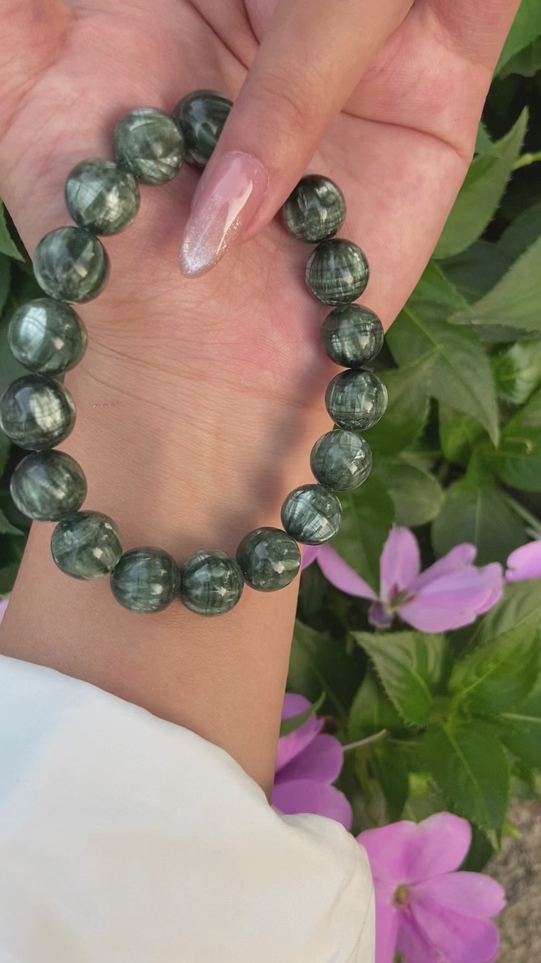 Seraphinite Bracelet - Stone of Spiritual Enlightenment & Heart Healing