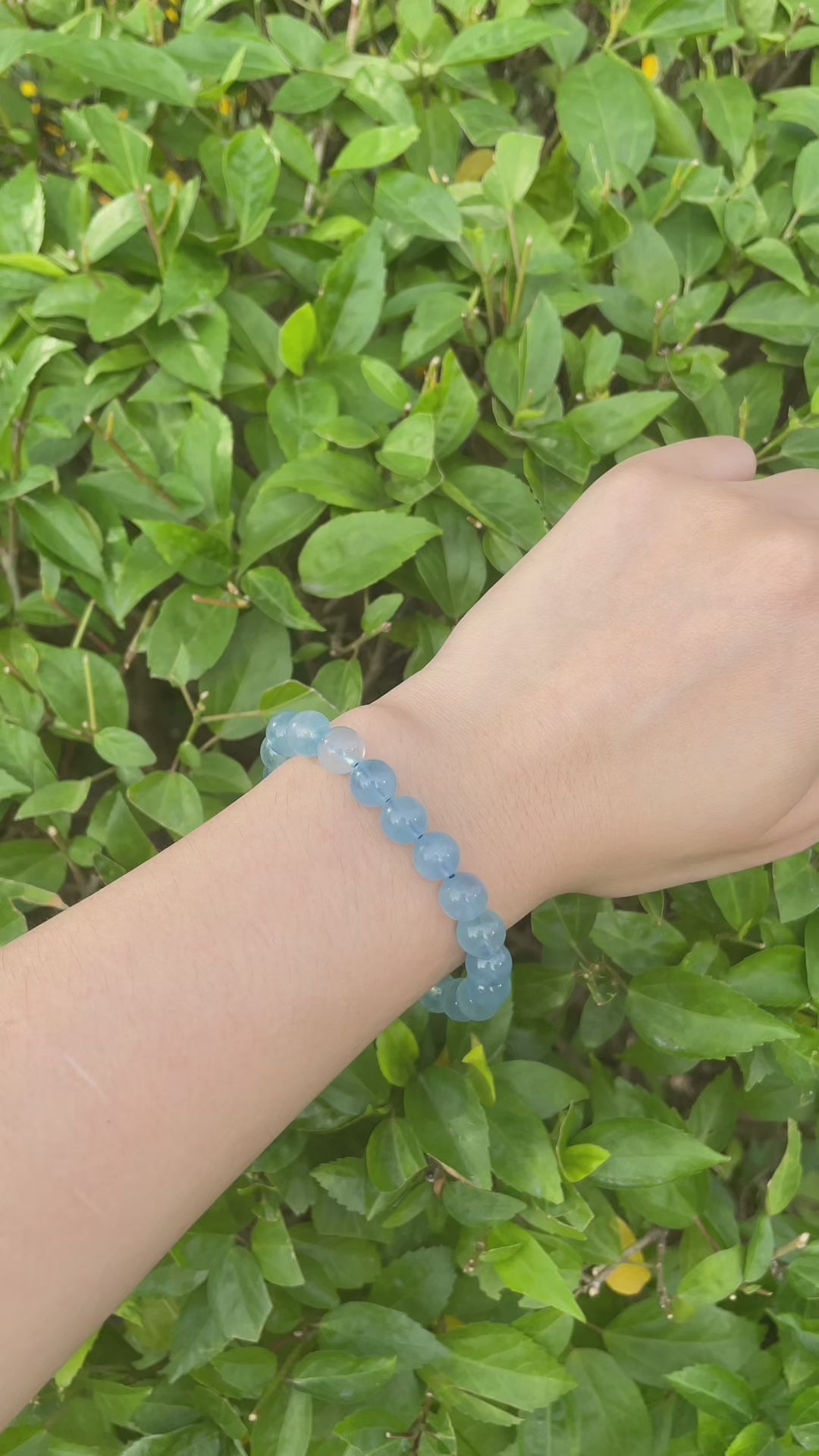 Natural Aquamarine Bracelet - Stone of Courage & Communication - Throat Chakra Healing & Emotional Calm