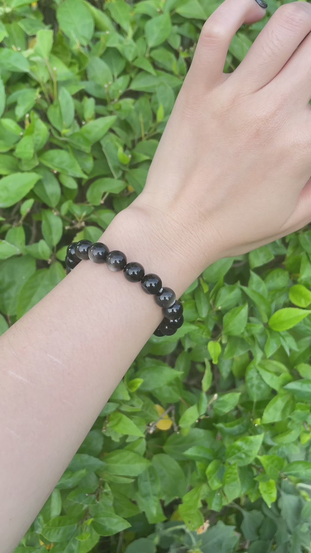 Natural Silver Sheen Obsidian Bracelet - Protection Stone & Energy Shield - Aura Cleansing & Grounding Crystal